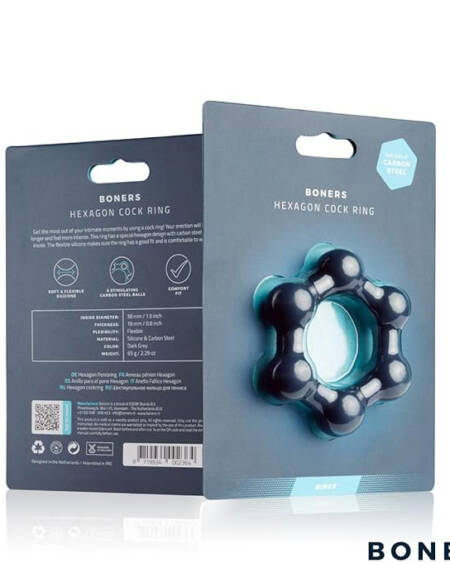 Boners Hexagon Cockring with Steel Balls