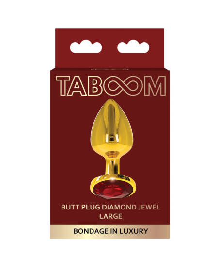 Taboom Gold Aluminium Butt Plug with Red Jewel