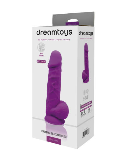 REAL LOVE DILDO WITH BALLS PURPLE