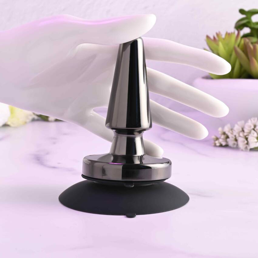 Evolved - Vibrating Metal Anal Plug with Suction Cup - Image 4
