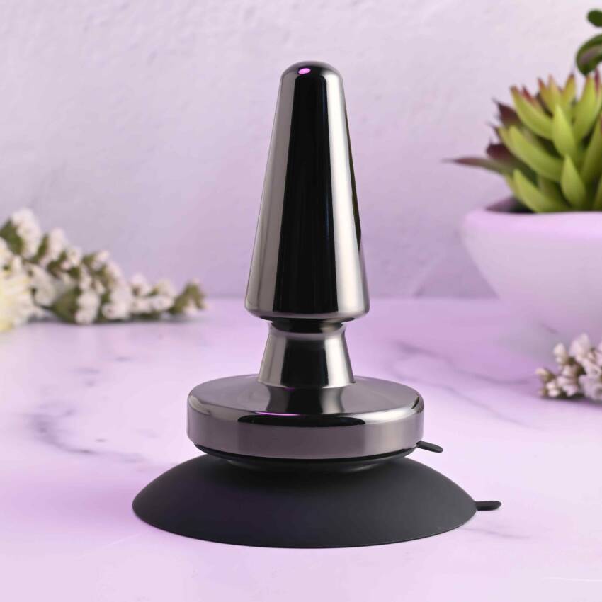 Evolved - Vibrating Metal Anal Plug with Suction Cup - Image 2