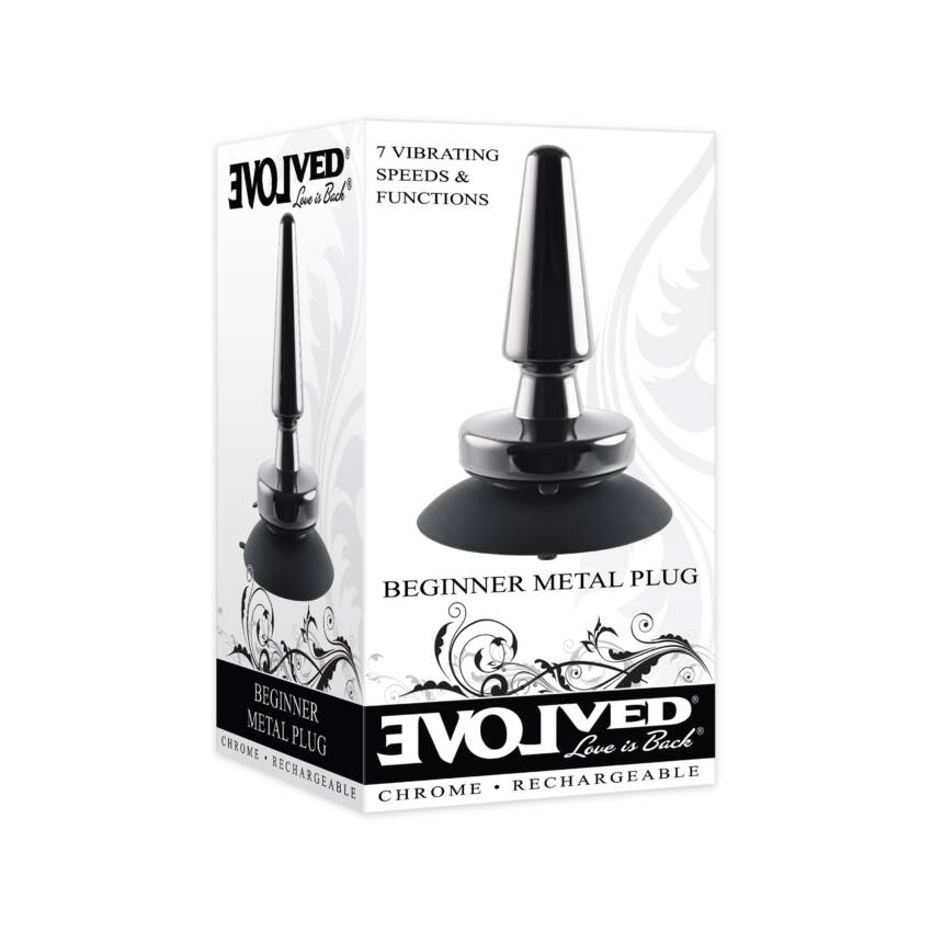 Evolved - Vibrating Metal Anal Plug with Suction Cup