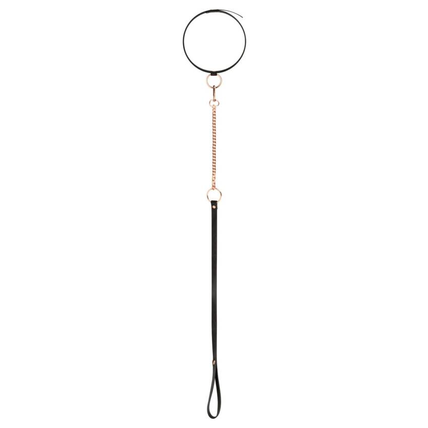 Rosy Gold Collar with Leash - Black - Image 2