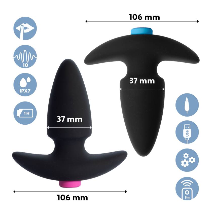 Funkybutts Remote Controlled Butt Plug Set For Couples - Image 3
