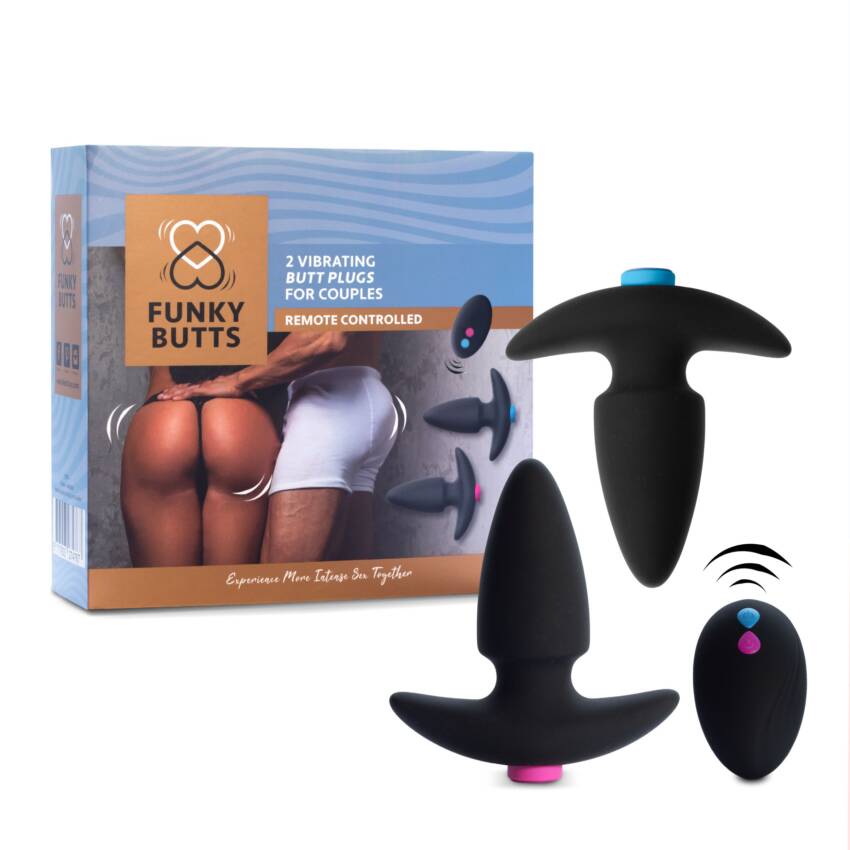 Funkybutts Remote Controlled Butt Plug Set For Couples