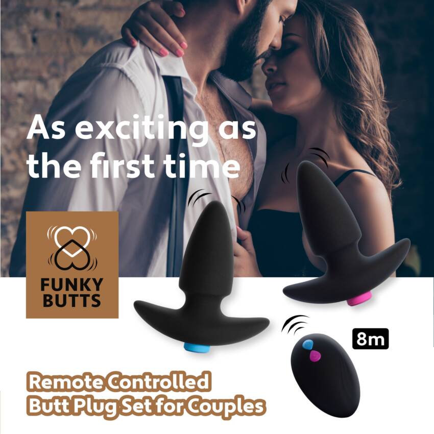 Funkybutts Remote Controlled Butt Plug Set For Couples - Image 7