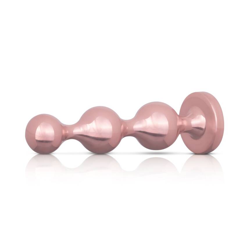 Rosy Gold Metal Butt Plug Set 3 Pieces Rose Gold - Image 6
