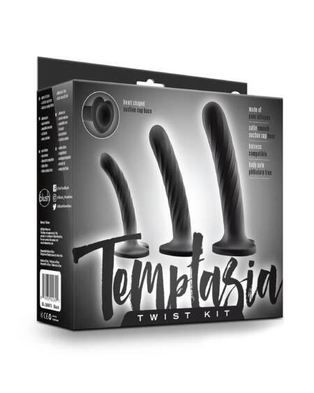 Blush Temptasia Twist Satin Smooth Silicone Dildo Kit