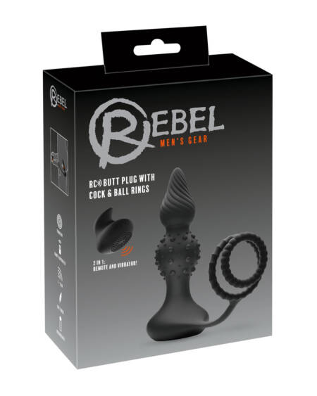 Rebel RC butt plug with Cock & Ball Rings