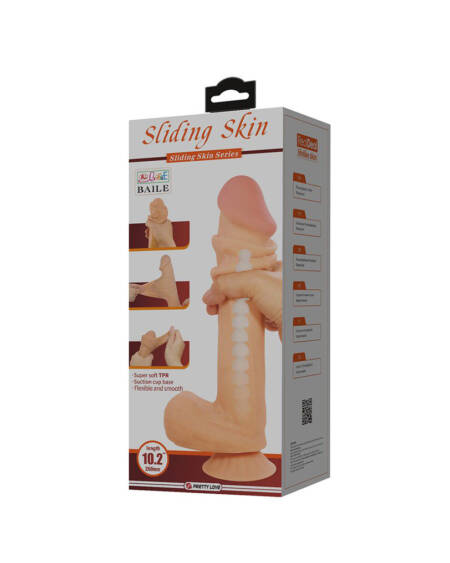 BAILE - Sliding Skin 10.2'' Flesh, Bendable Suction base TPR