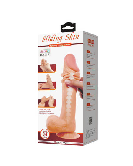 BAILE - Sliding Skin 9,4'' Flesh Suction base TPR