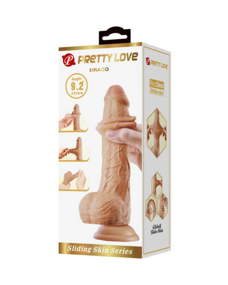 Realistic soft dildo with sliding leather