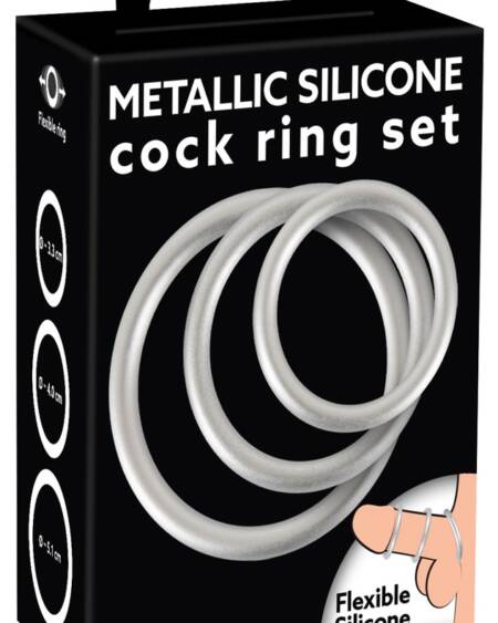 Metallic Silicon Cock Ring Set