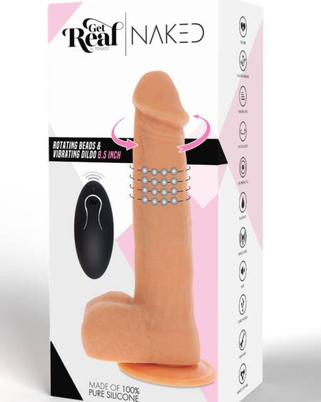 Rotating Beads & Vibrating Dildo 8.5"