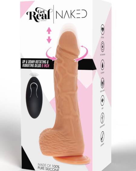 Up Down Rotating & Vibrating Dildo 8"