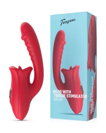 Teazens Dildo with Tongue Stimulator