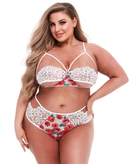 Queen Size Laced Bra Panty